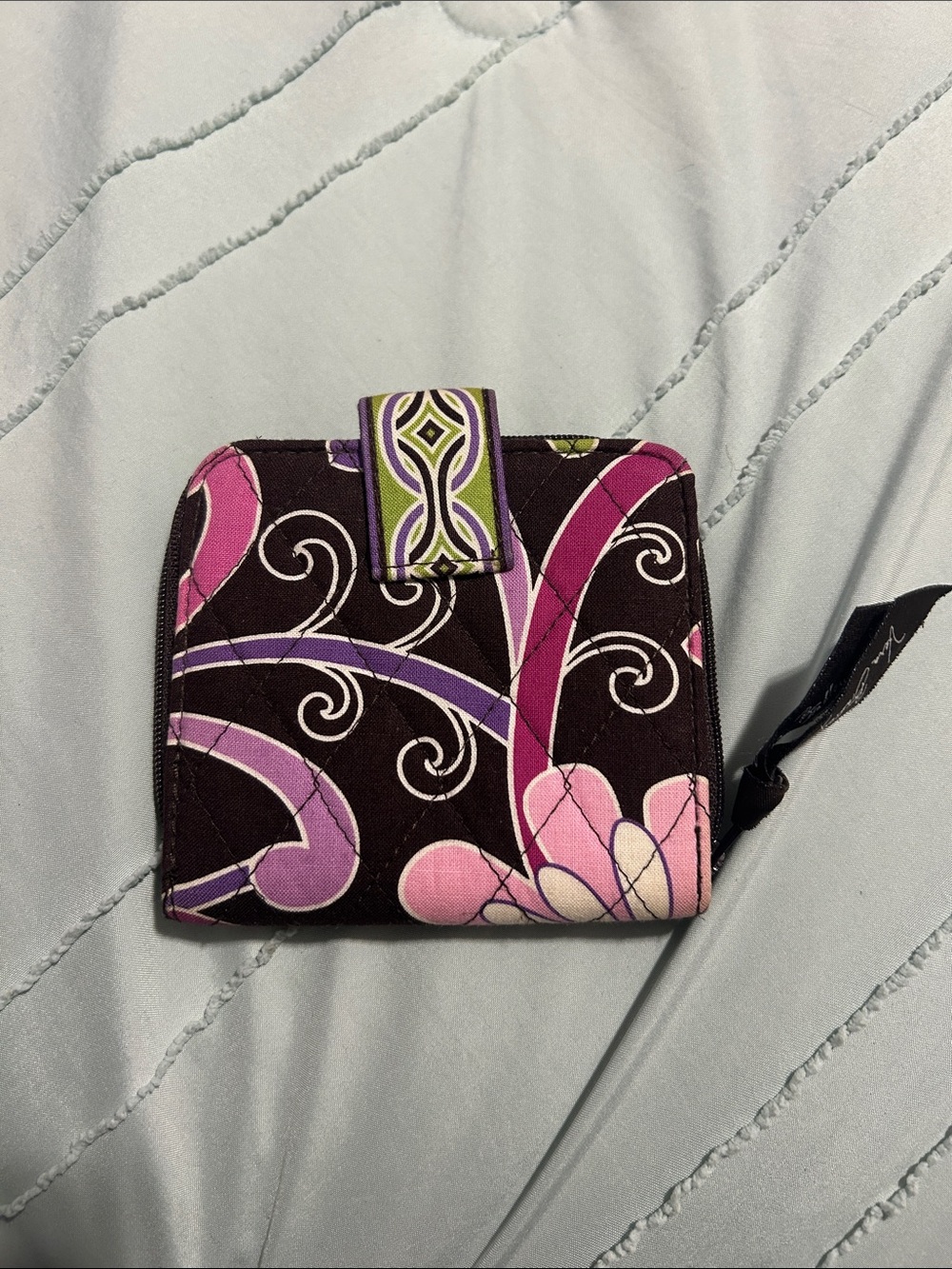 Vera Bradley Quilted Floral Bifold Wallet in Pink & Purple